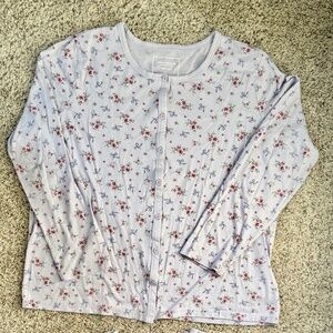Women’s cottage core lavender with floral pajamas set size L